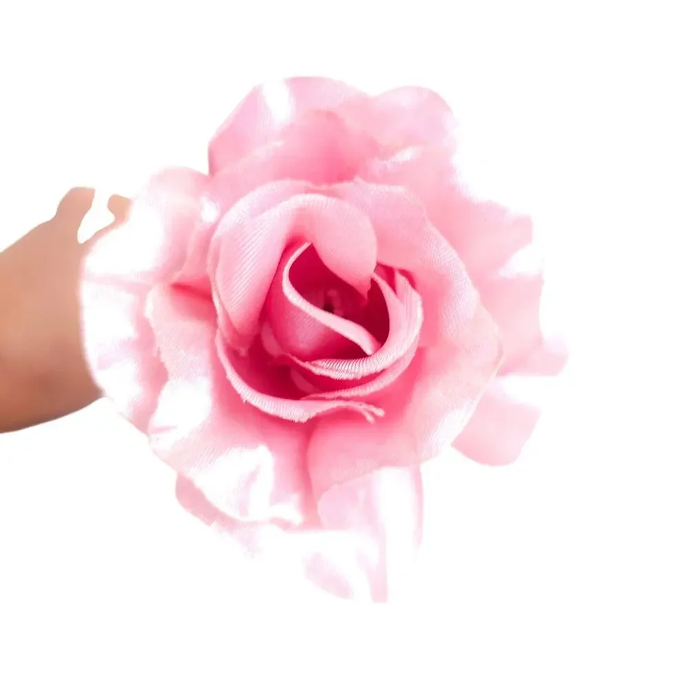 66 Light Pink Satin Artificial Roses 2.5in Flower Stems Wedding Crafts DIY Decor